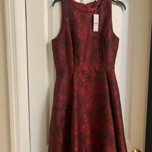 White House Black Market Red dress with floral print